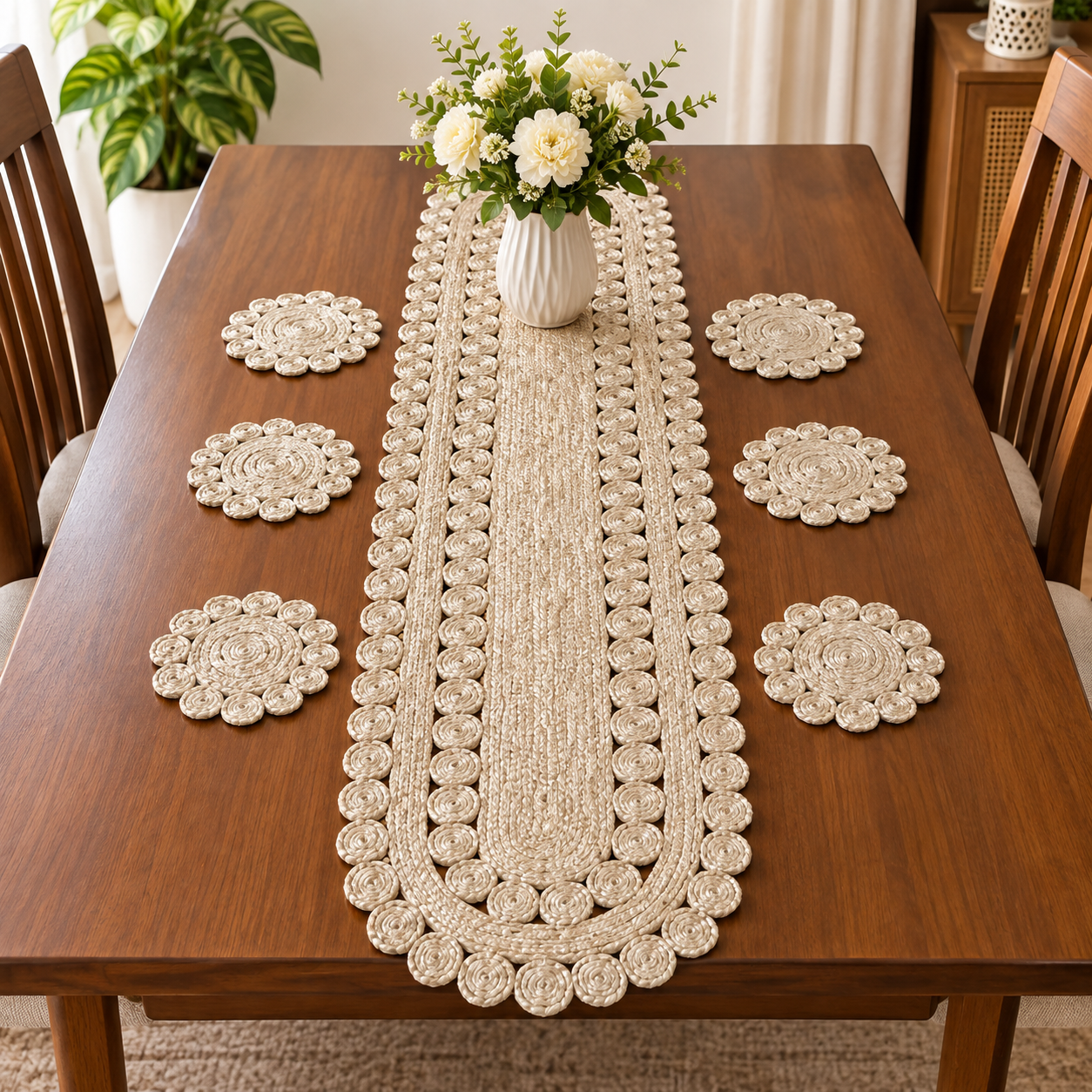 Eco Friendly Jute Table Runner Set