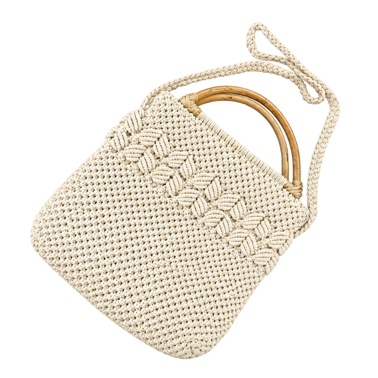 Handknitted Macrame Ladies Cross Body Bag