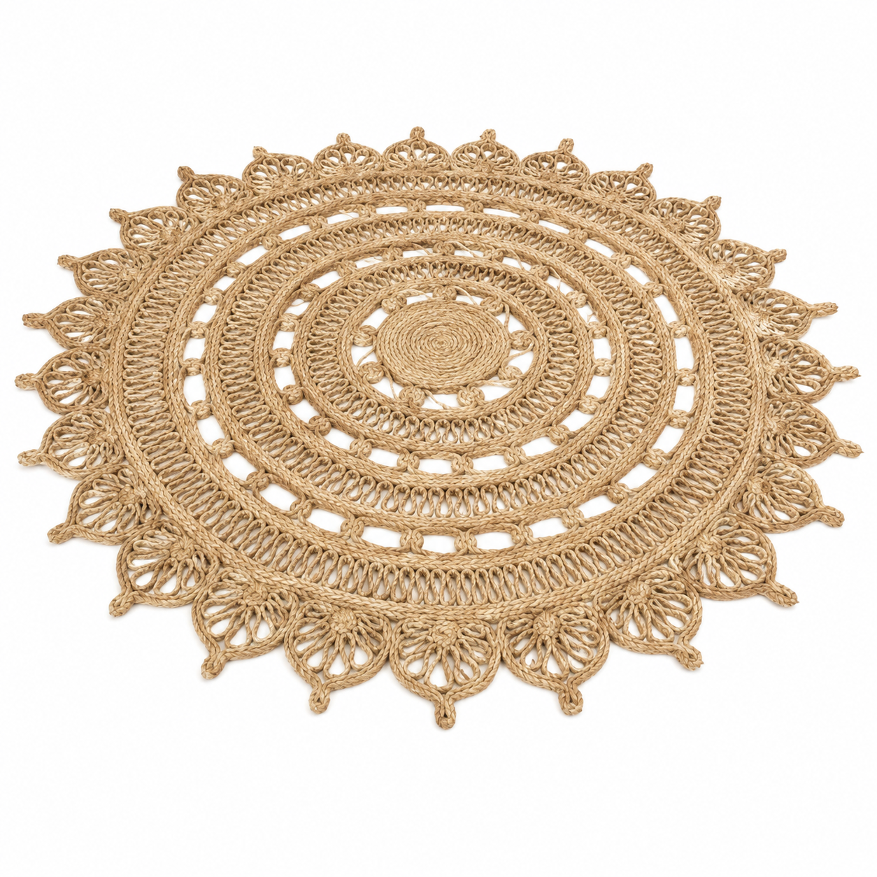 Eco Friendly Mandala Jute Floor Rug