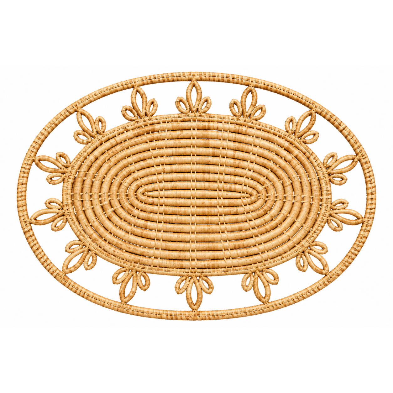 Palm Leaf fiber Oval Pattern Place Mat