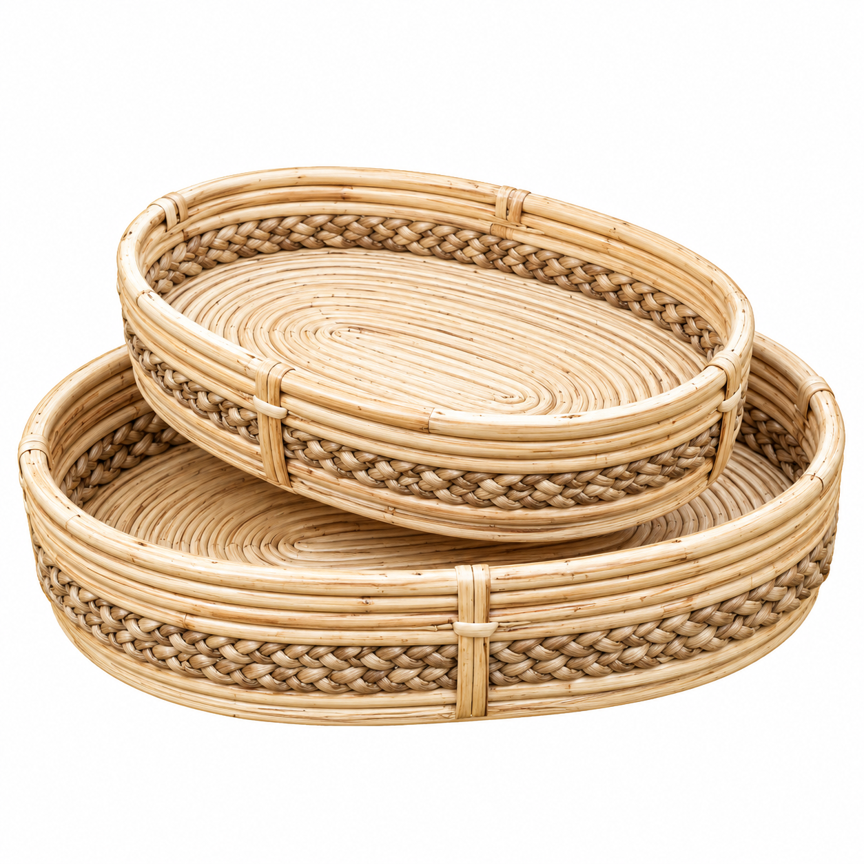 Eco-Friendly Cane Handmade Oval Tray