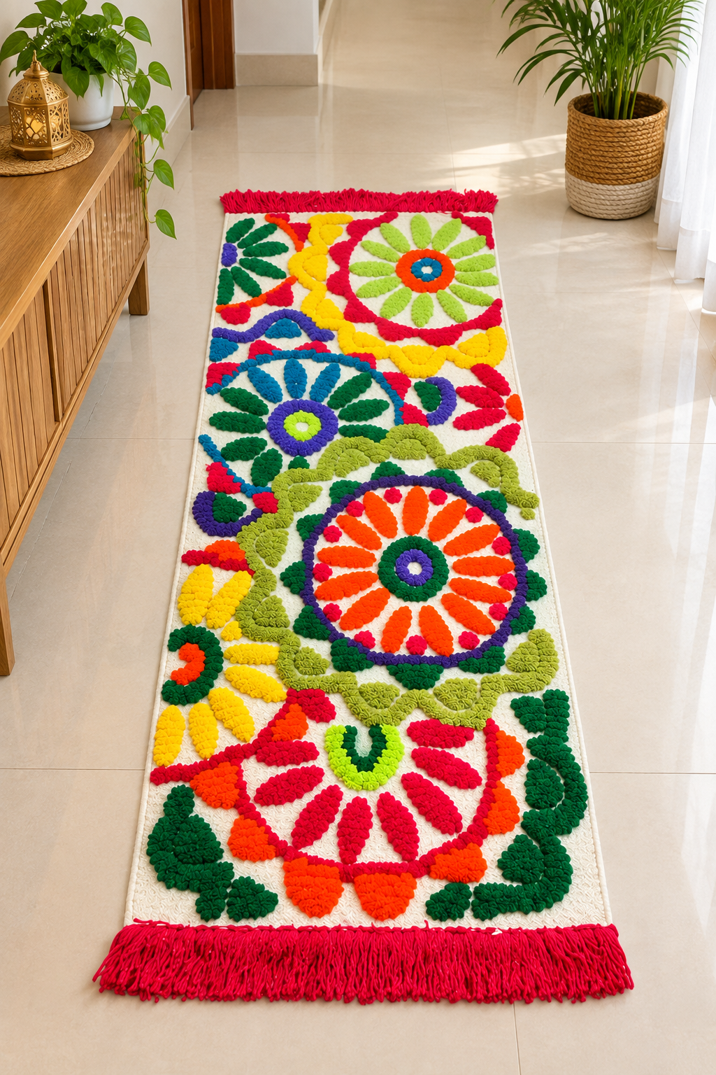 Handwoven Colorful Wool Floor Rug