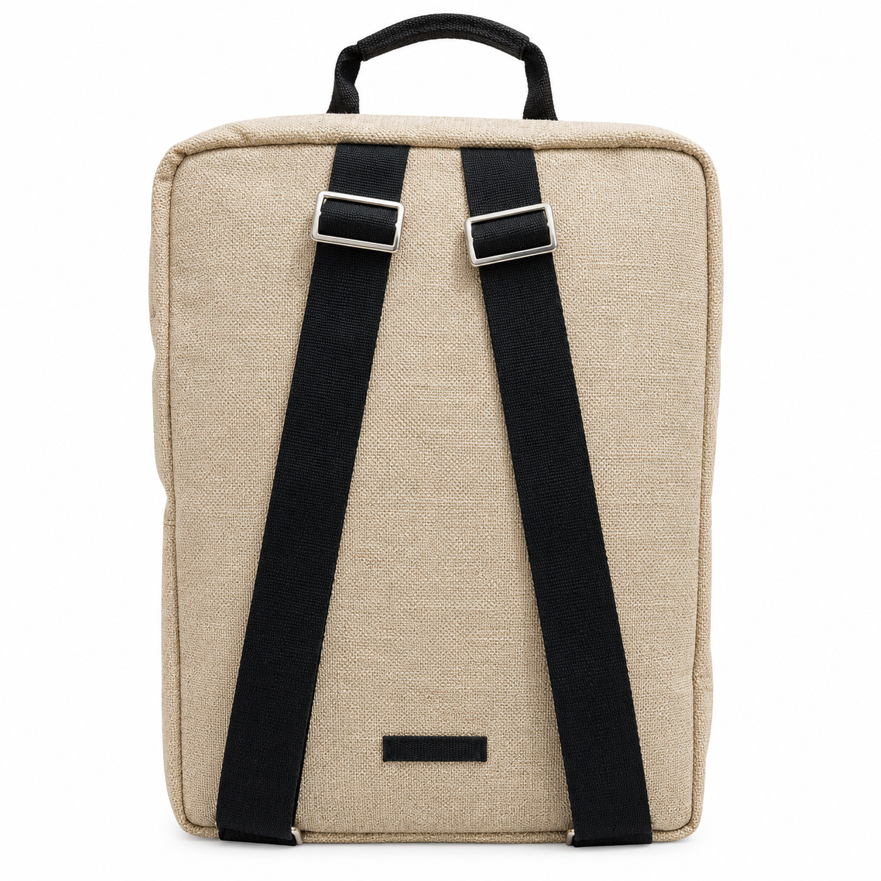 Eco-Friendly Jute Backpack with Leather Handle and Chain Key
